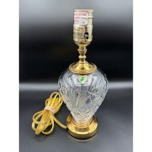 Waterford Crystal Polished Brass KILKENNY Table Nightstand Desk Lamp 11.5”